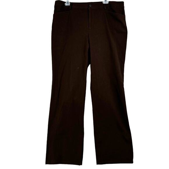 Lauren Ralph Lauren Trouser Pants High Rise Cotton Blend Stretch Brown Size 16 - Picture 1 of 10